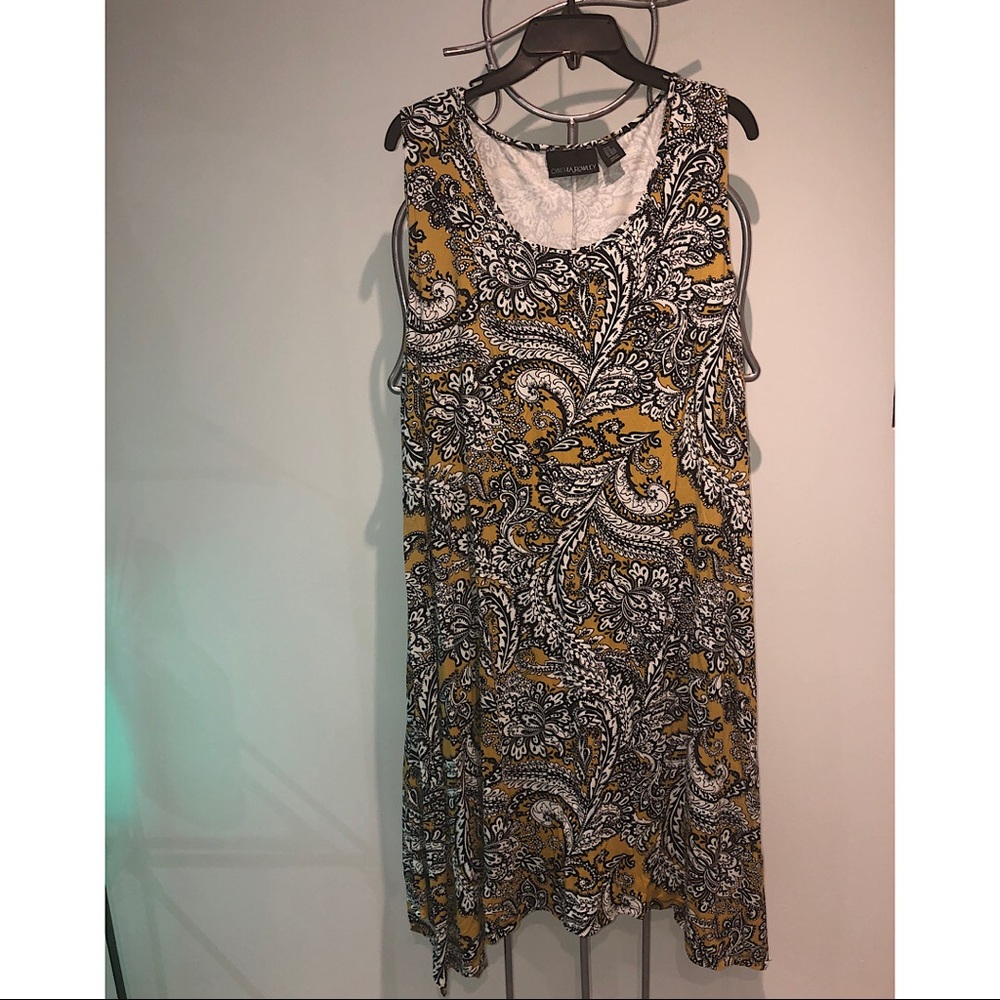 Cynthia Rowley 2X Yellow/Blk Paisley Deess
